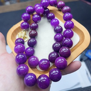 【可開證書】天然舒俱萊圓珠項鍊10mm 南非天然舒俱來項鏈 招貴人招財平安 增強事業運勢人緣 皇家紫塔鏈蘇紀石吊墜鍊