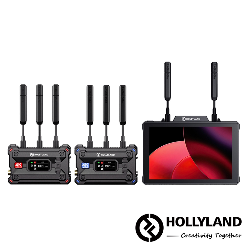 【HOLLYLAND】Pyro 7+Pyro S Kit 4K 雙頻圖傳螢幕組 通話系統 通話設備｜台灣唯一代理