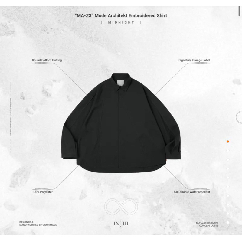 Goopi “MA-Z3” Mode Architekt Embroidered Shirt - Midnight