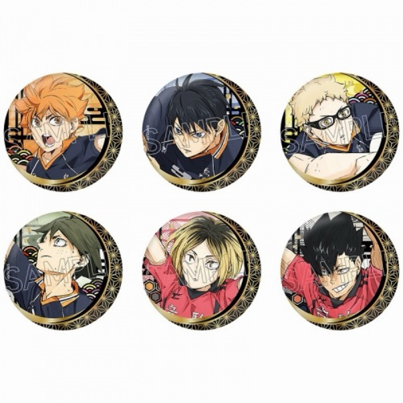 「現貨」 排球少年 76mm 燙金和紙徽章 全6款隨機盲抽 垃圾場的決戰 日向 影山 月島 山口 研磨 黑尾 燙金徽章