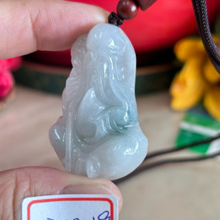 臺灣現貨 天然翡翠A貨 壽翁 壽星 春帶彩 緬甸玉 南極仙翁 雕刻墜 項鍊