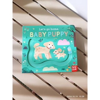 缺書店NOSY CROW英文硬頁滑滑軌道操作書Let's go home, BABY PUPPY書上附QR Code音檔