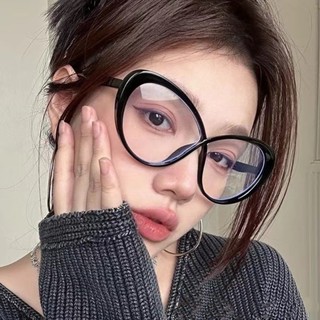 2024新款貓眼防藍光時尚復古氣質大方男女同款顯白顯瘦素顏平光眼鏡 74337