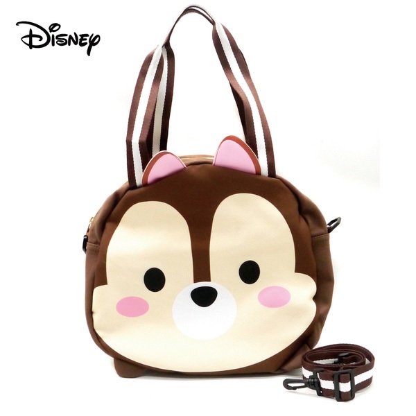 迪士尼Disney 立體造型帆布包 大款(附背帶)-奇奇蒂蒂 墊腳石購物網