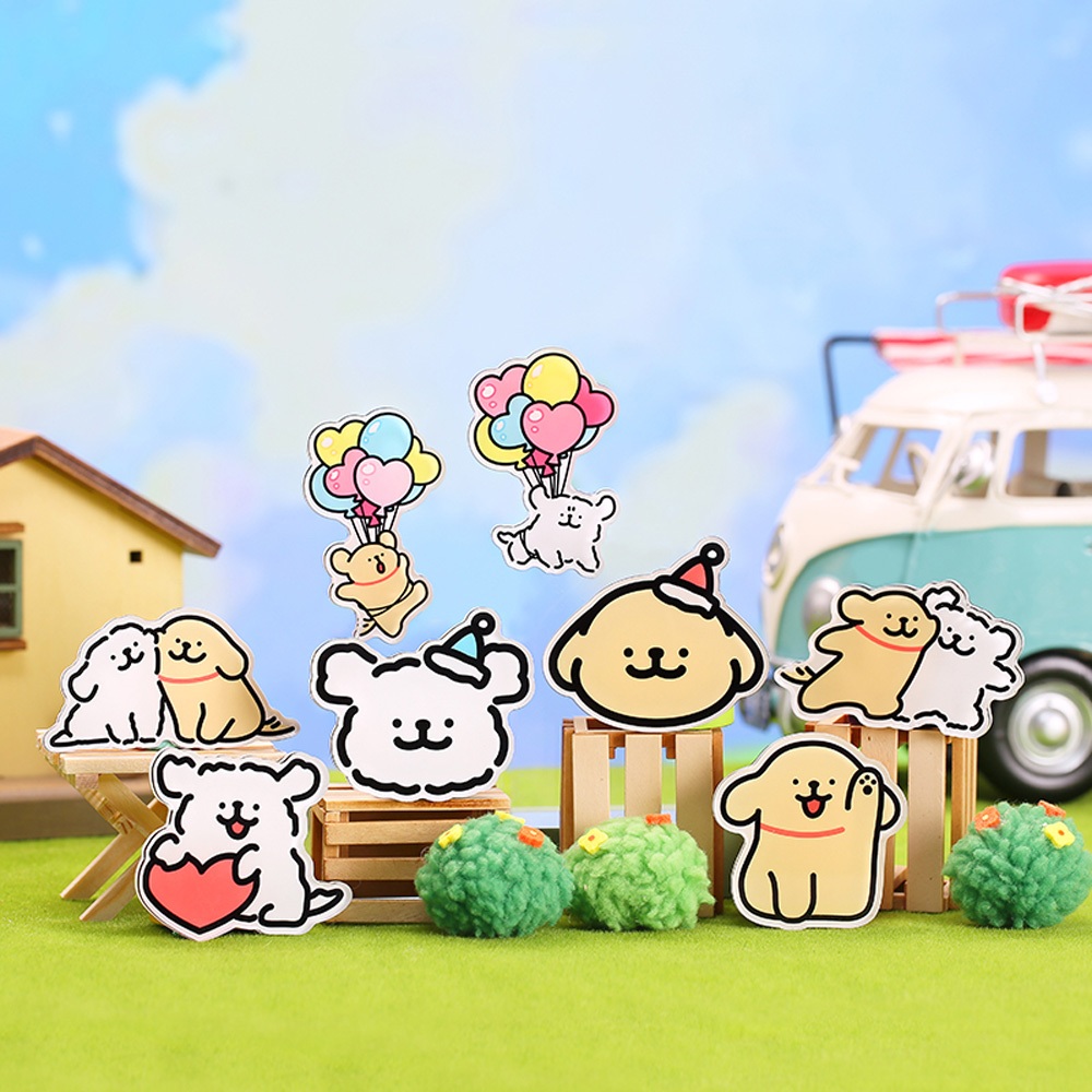 Maltese線條小狗 冰箱貼