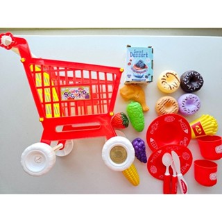 小推車購物玩具組 家家酒玩具 角色扮演玩具 下午茶玩具