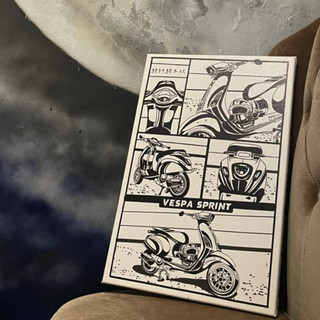 Getrich【偉士牌裝飾】掛畫 無框畫 衝刺 春天 vespa