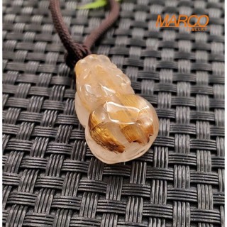 【MARCO寶石】紅銅鈦貔貅 墜子012 吊墜 墜飾 項鍊 開運招財 天然水晶 鈦晶 發晶 晶體透亮