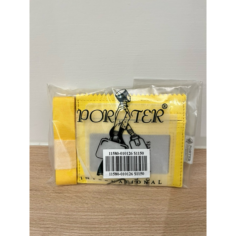 PORTER/識別證/掛繩證件套/黃色/PUFF粉蠟黃/11580-010126/全新