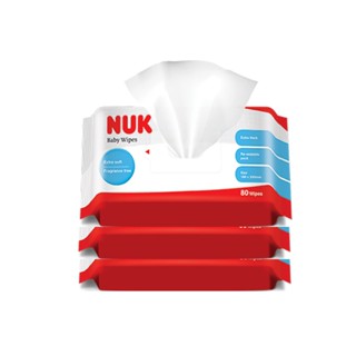 NUK 新 加厚型柔濕巾(80抽x3包) [衛立兒生活館]