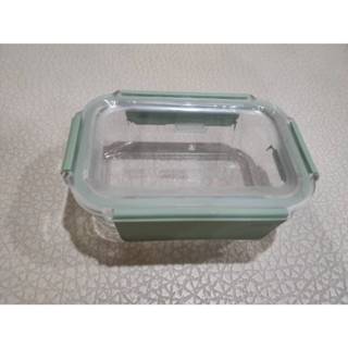 betty小豬-全新韓國Glasslock強化玻璃微波烤箱保鮮盒-綠色390ml/耐熱玻璃便當盒/野餐盒/儲物罐食物儲存