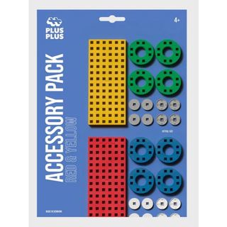 (快速到貨)Plus-Plus 加加積木(2cm小積木)-創作底板+輪子組(黃.紅)-在路上書店