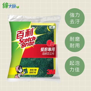 【3M百利】餐廚專用海綿菜瓜布 2片/包、洗碗 洗鍋 正品 現貨 3M海綿菜瓜布 3M菜瓜布 綠大師