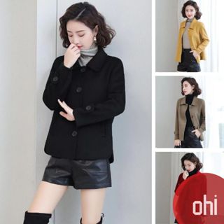 【ohi】短款毛呢大衣 小香風寬鬆時尚 鈕扣開衫長袖外套 外套女 秋冬百搭外套 女生外套 女裝 GCS558