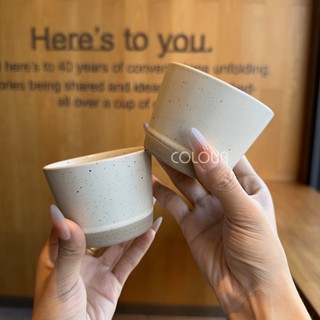 【推~超值小紅書現貨】日式復古芝麻釉陶瓷茶杯 咖啡杯 水杯 白色茶杯 簡約風陶瓷杯 蒸蛋杯 ☆杯盤囊集COLOUR選物