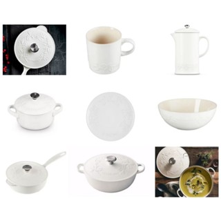 璀璨聖誕 現貨抵臺 Le Creuset 歡樂耶誕/圓盤/馬克杯/烤盅/法式大碗/濾茶器/單柄鍋/媽咪鍋/棉花白/碗/杯