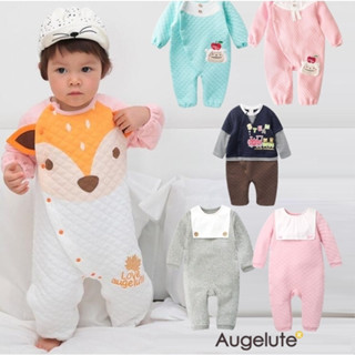 Augelute Baby童衣 空氣棉保暖長袖連身衣 動物造型爬服 寶寶連身衣 哈衣 保暖寶寶服 37043