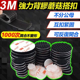 3M蘑菇搭扣 分公母 強力黏 固定扣 蘑菇頭 雙面背膠 魔術貼 魔鬼氈