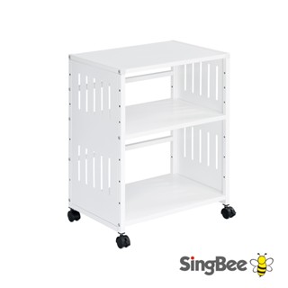 【SingBee 欣美】可調式雙層移動檔案推車 SB-S01(推車 置物櫃 層架 移動櫃 收納櫃)