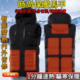 智慧電熱馬甲 加厚羽絨棉背心 電熱馬甲 戶外發熱背心 電熱保暖衣 時尚發熱保暖衣 男女保暖背心 智慧溫控充電防寒馬甲