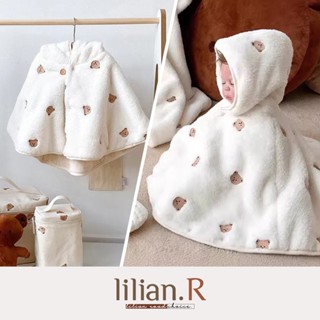 現貨 刺繡披風【珊瑚絨披風】LRR0153▸兒童披肩 追雪必備▸寶寶保暖▸寶寶斗篷▸嬰幼兒罩衫▸兒童保暖斗篷▸寒流保暖