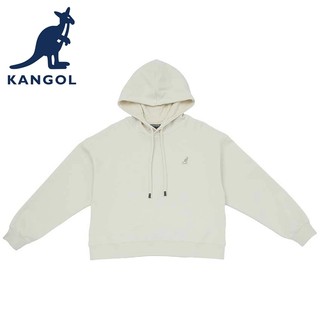 KANGOL 英國袋鼠 帽T 長袖上衣 長T 連帽T 64521050 女款 米白 深灰
