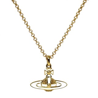 Vivienne Westwood Kika 西太后土星白水晶琺瑯項鍊 金色 6302039P-02R281
