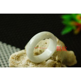 特價U3741玉戒指❀12#瑕疵品 翡翠玉A貨水潤白底寬版戒圈指環戒子【緬甸玉翠軒】玉首飾品 男女款式