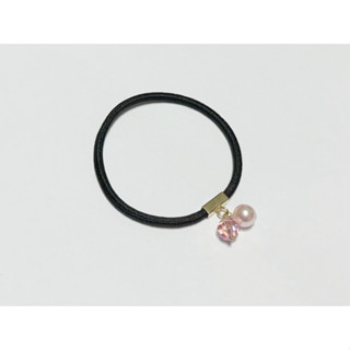 Cindy jewelry/粉色系水晶珍珠髮圈 粉色珍珠 閃爍粉色水晶 施華洛世奇水晶元素 珍珠髮圈 水晶髮圈