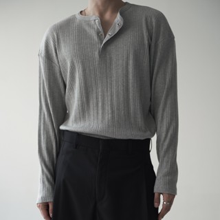 正韓俐落羅紋三粒扣亨利領長袖上衣 4色 YUPPIE 預購商品 1118
