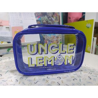 uncle lemon 檸檬大叔 贈品 痛包 化妝包 檸檬 深藍色 透明包包