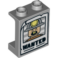 LEGO 樂高 淺灰色 印刷 通緝海報 1X2X2 側支撐 板 Wanted 87552pb048