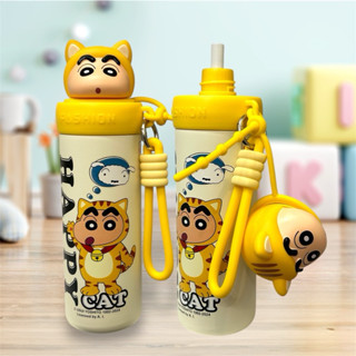 正版授權304不鏽鋼保溫蠟筆小新公仔直飲杯460ml