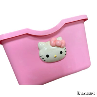 「板橋雜貨店」二手Hello kitty小資收納盒 雜物整理盒 零食盒 化妝品收納盒 玩具文具盒 免釘孔壁掛式收納盆