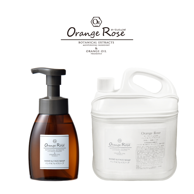 日本原裝進口 ORANGE ROSE 洗手洗臉二合一泡泡皂液4000ml / 贈空瓶1支