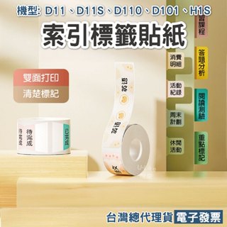 精臣D101/D11/D11S/D11H/D110/H1S索引貼雙面記事本書貼筆記目錄分類標籤貼紙書本便利貼雙面便籤