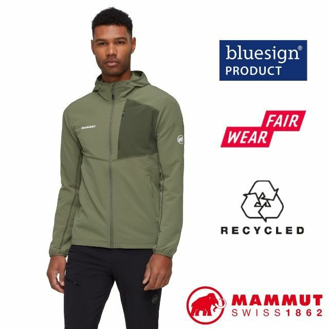 【MAMMUT 長毛象】男 輕量保暖防風 連帽針織外套 Madris Light 登山中層夾克 風衣 03842