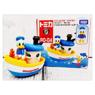 =海神坊=日本原裝空運 TAKARA TOMY 多美小汽車 迪士尼 RD-04 唐老鴨 蒸汽船 合金車 模型車