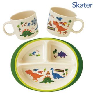 現貨 日本SKATER 恐龍餐具 兒童水杯 分隔餐盤 樹脂水杯 耐摔 洗碗機OK