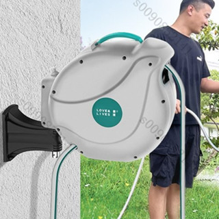 🌀低價促銷 限時免運🌀自動迴收伸縮水管車花園軟管澆花機家用水槍壁掛水管收納架捲管器 2YKW