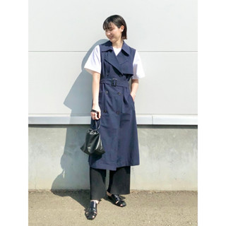 Uniqlo JW ANDERSON 亞麻混紡附腰帶翻領洋裝(無袖) 風衣