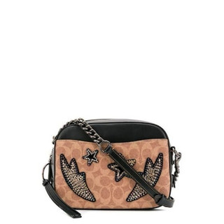 Coach 星星 珠珠 Brown Leather Women's Crossbody Bag 31652-BPNSB