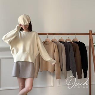 【Ouch】軟QQ麻糬毛衣(6 colors)實拍 現貨 圓領軟糯毛衣 針織毛衣 圓領毛衣 長袖上衣 C070