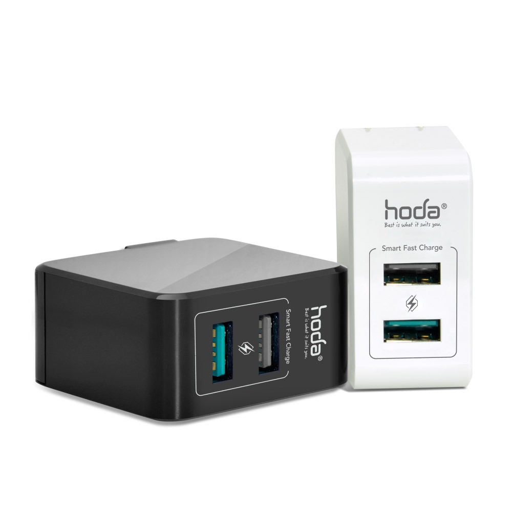 HODA 27W USB-A 智慧雙孔電源供應器/充電器