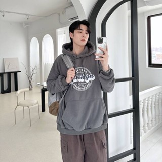【FJstore】Brooklyn 章印 搖粒絨 帽T 帽踢 長袖上衣 男生長袖 女上衣 情侶 厚磅 寬鬆