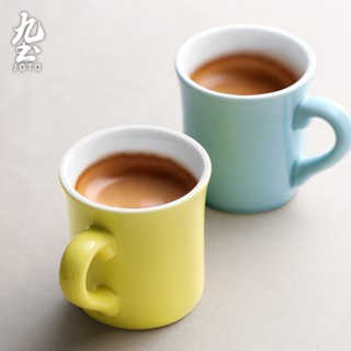 九土糖果色系馬克杯套裝組手工加厚陶瓷馬克杯咖啡杯美式糖果色情侶對杯卡布杯拿鐵杯可定製拿鐵杯奶茶杯手沖咖啡杯CFR0089