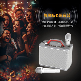 家庭KTV卡拉OK 藍芽音響 DIKE行動手提式 DSO580 K歌音箱 露營 氣氛 無線麥克風 雙麥連機款 藍芽麥克風