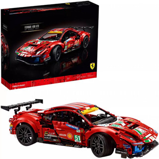 法拉利488gte evo跑車 Ferrari跑車積木 相容樂高42143積木賽車 機械組汽車拚裝玩具【潮樂創積木】