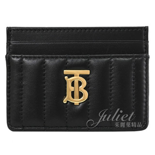 【茱麗葉精品】BURBERRY 8062374 LOLA 絎縫小羊皮隨身證件卡夾.黑/金 現貨在台