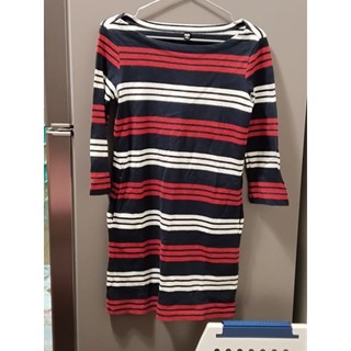 uniqlo 條紋長版上衣(s)